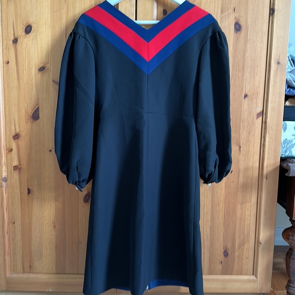 ✨ NWT GUCCI Black Silk Wool Zip Front Web Trim Sheath dress - Picture 8 of 9